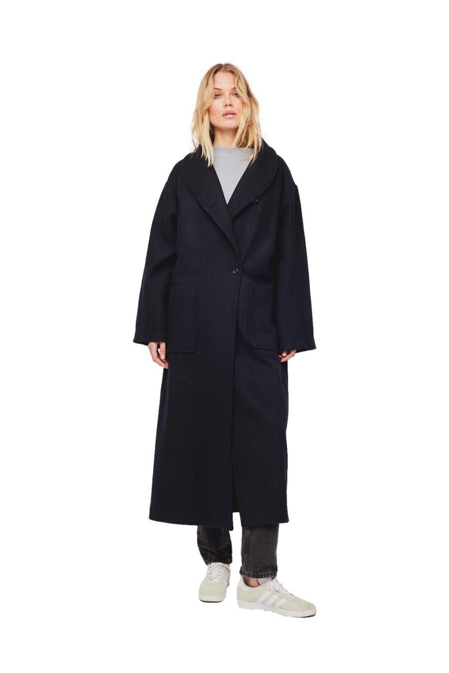 Dame Untold Stories | Untold Stories Amber Long Coat Jakke Morkebla