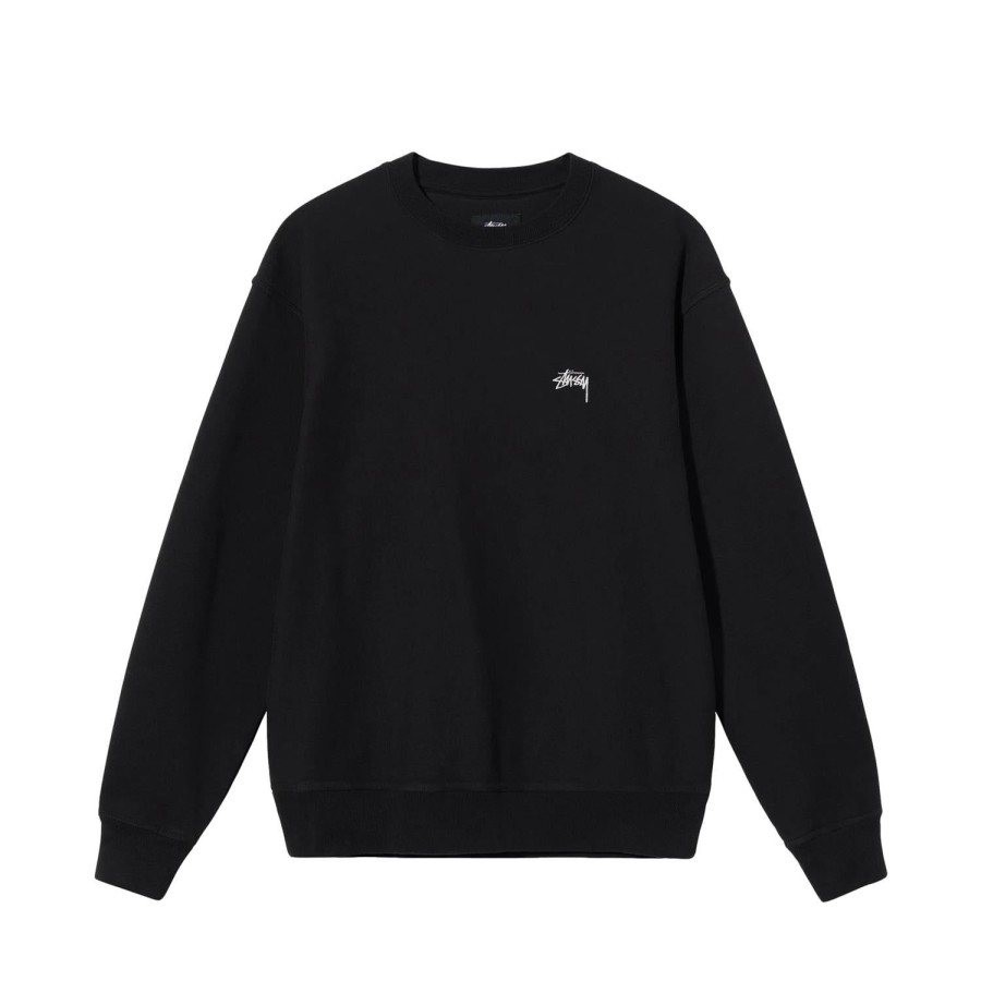 Herre Stussy | Stussy Stock Logo Crew Genser Sort