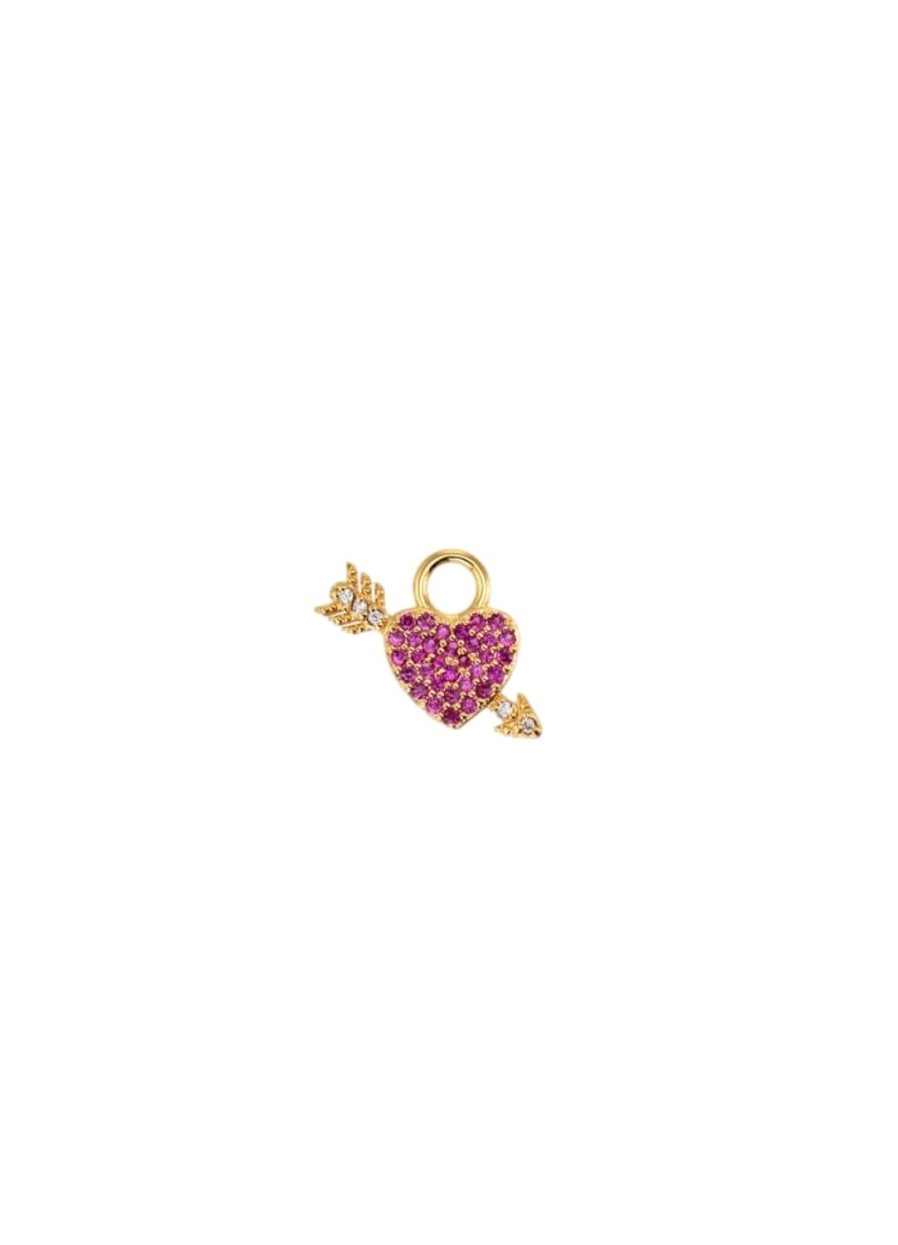 Smykker Emilia by Bon Dep | Emilia By Bon Dep Katrine Charm Cerise Heart Charm Rosa