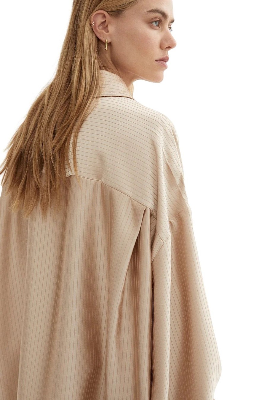 Dame Blanca Studio | Blanca Studio Knox Stripe Shirt Skjorte Beige