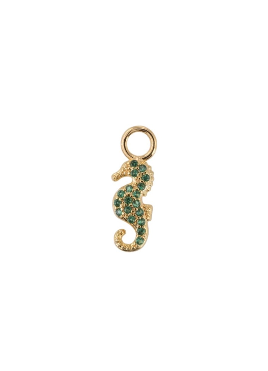 Smykker Emilia by Bon Dep | Emilia By Bon Dep Helene Charm Green Seahorse Charm Gull