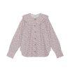 Dame Ganni | Ganni Printed Cotton Double-Collar Shirt Skjorte Rosa Monster