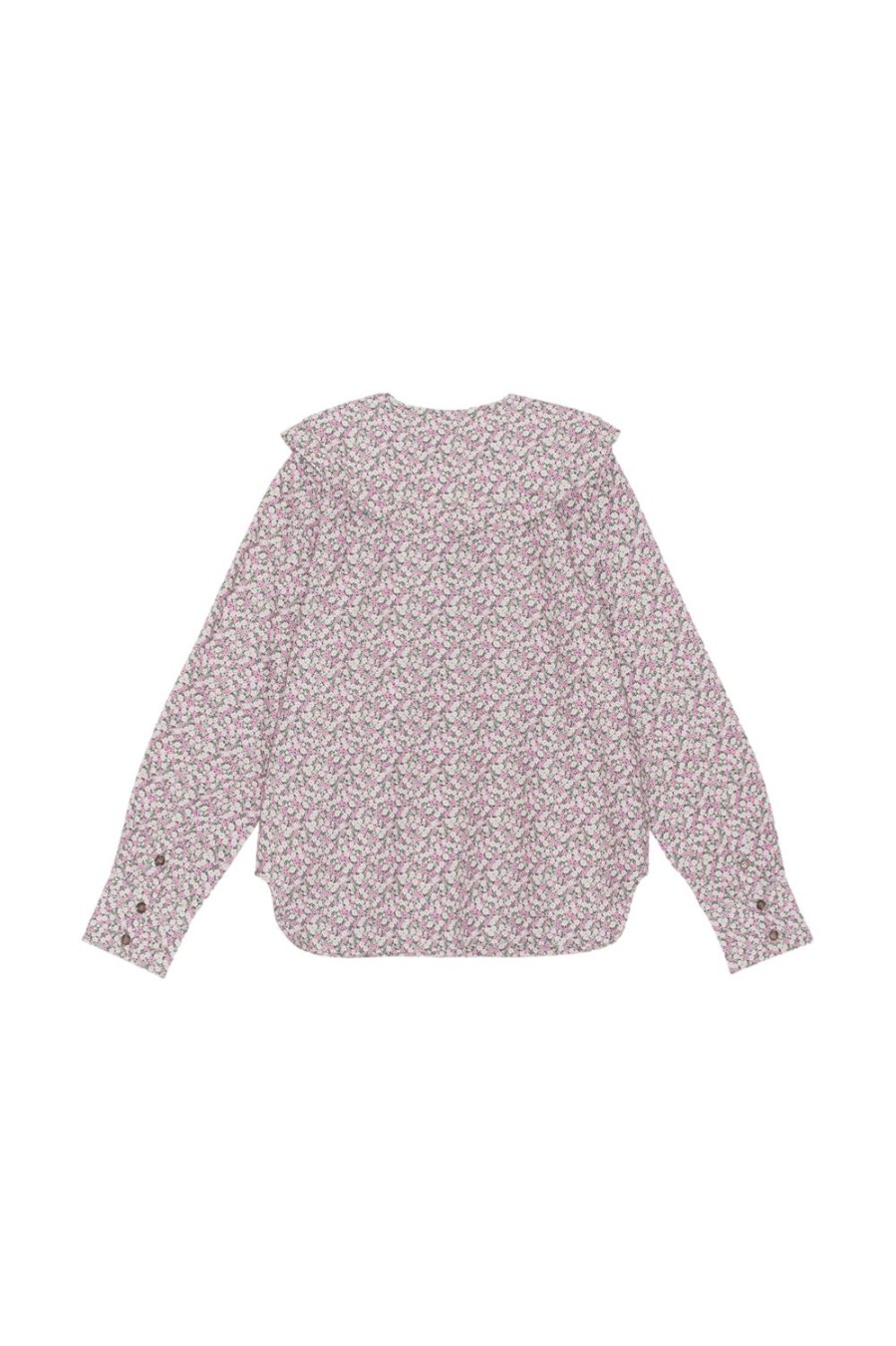 Dame Ganni | Ganni Printed Cotton Double-Collar Shirt Skjorte Rosa Monster