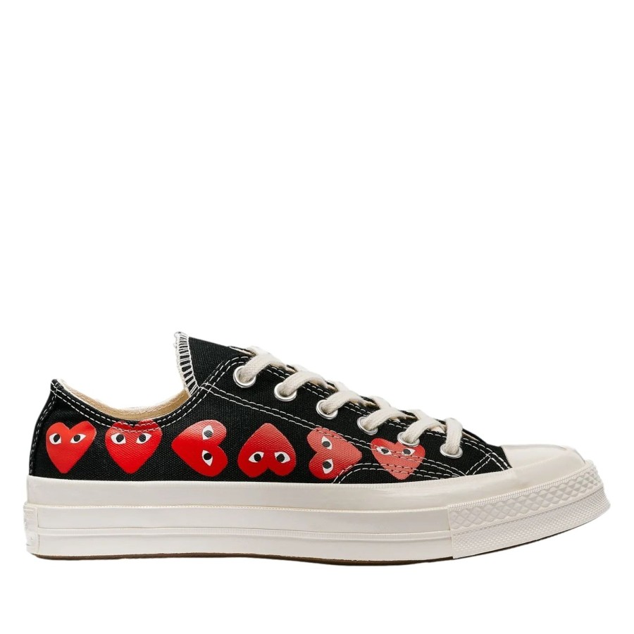 Dame Comme des Garcons Play x Converse | Comme Des Garcons Play X Converse Cdg Multi Heart Low Top Sko Sort