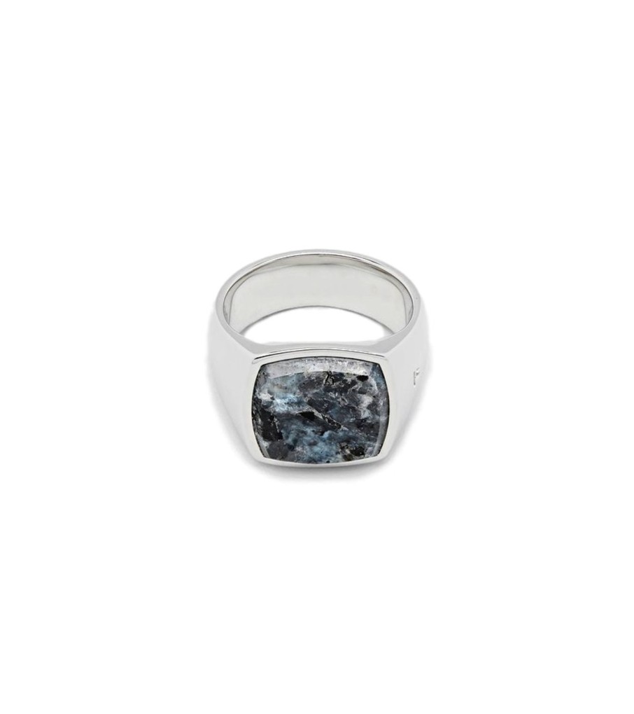 Smykker Tom Wood Jewellery | Tom Wood Jewellery Cushion Larvikite Ring Solv