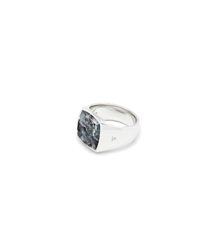 Smykker Tom Wood Jewellery | Tom Wood Jewellery Cushion Larvikite Ring Solv