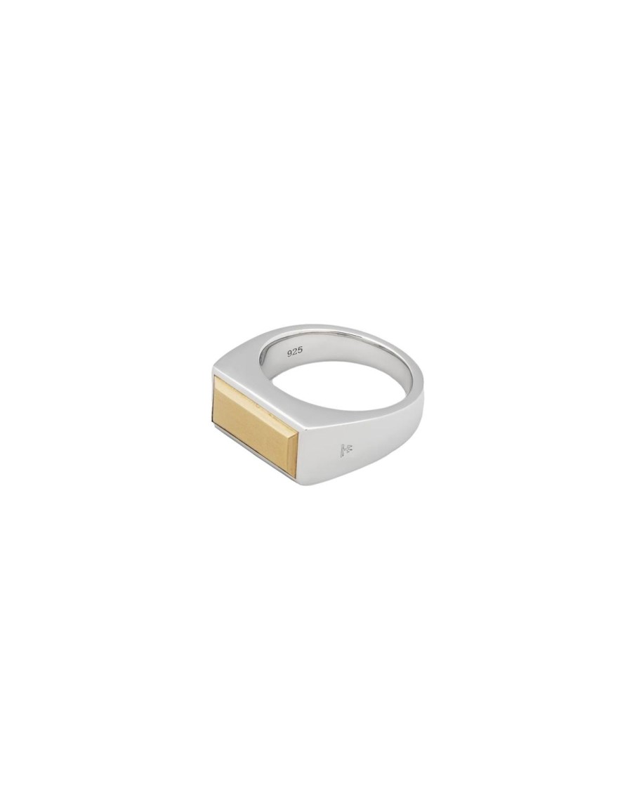 Smykker Tom Wood Jewellery | Tom Wood Jewellery Peaky Ring Gold Top Ring Solv Og Gull