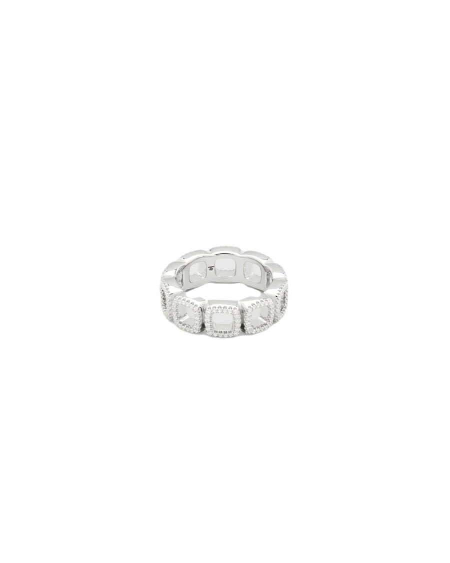 Smykker Tom Wood Jewellery | Tom Wood Jewellery Cushion Band Open Zirconia Ring Solv