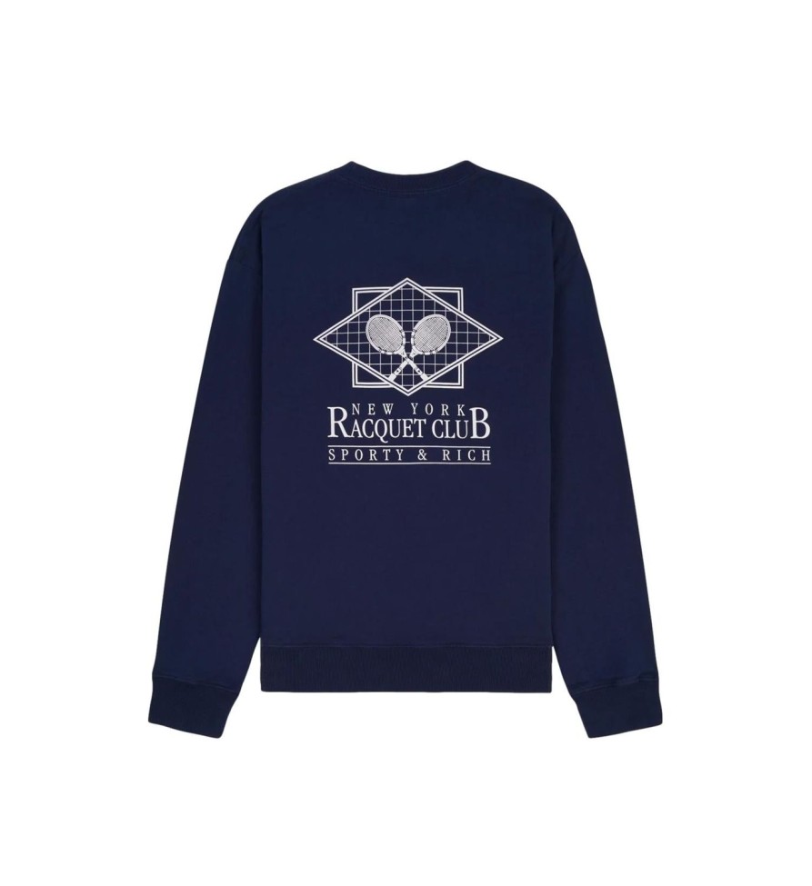 Dame Sporty u0026 Rich | Sporty & Rich Ny Racquet Club Crewneck Genser Navy