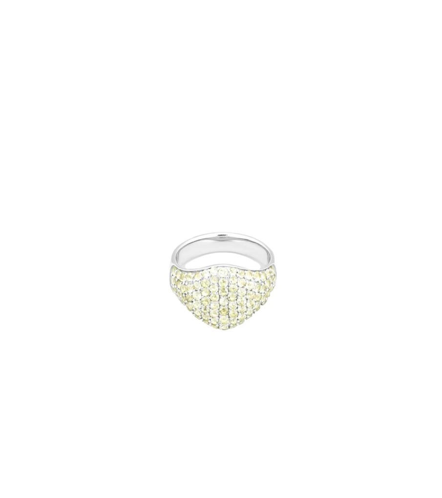 Smykker Tom Wood Jewellery | Tom Wood Jewellery Mini Oval Cocktail Green Ring Gronn