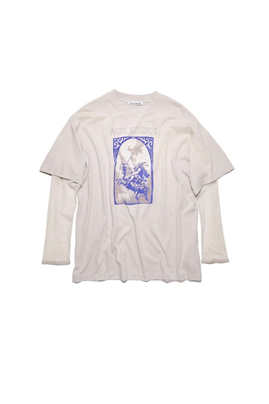 Dame Acne | Acne Layered Printed T-Shirt T-Shirt Beige