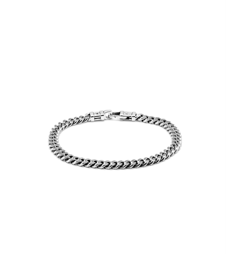 Smykker Tom Wood Jewellery | Tom Wood Jewellery Curb Bracelet L Armband Solv