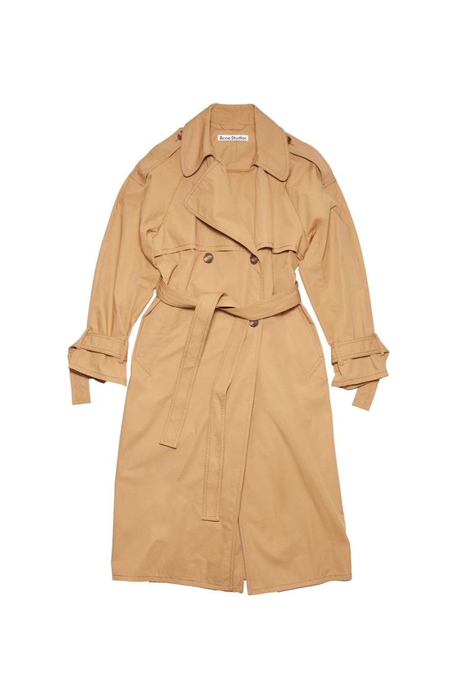 Dame Acne | Acne Double-Breasted Trench Coat Jakke Khaki