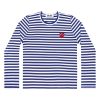 Herre Comme des Garcons Play | Comme Des Garcons Play Striped Men'S Navy/W Ls Genser- Striper