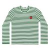 Herre Comme des Garcons Play | Comme Des Garcons Play Men'S Ls Green Striped Genser- Gronn