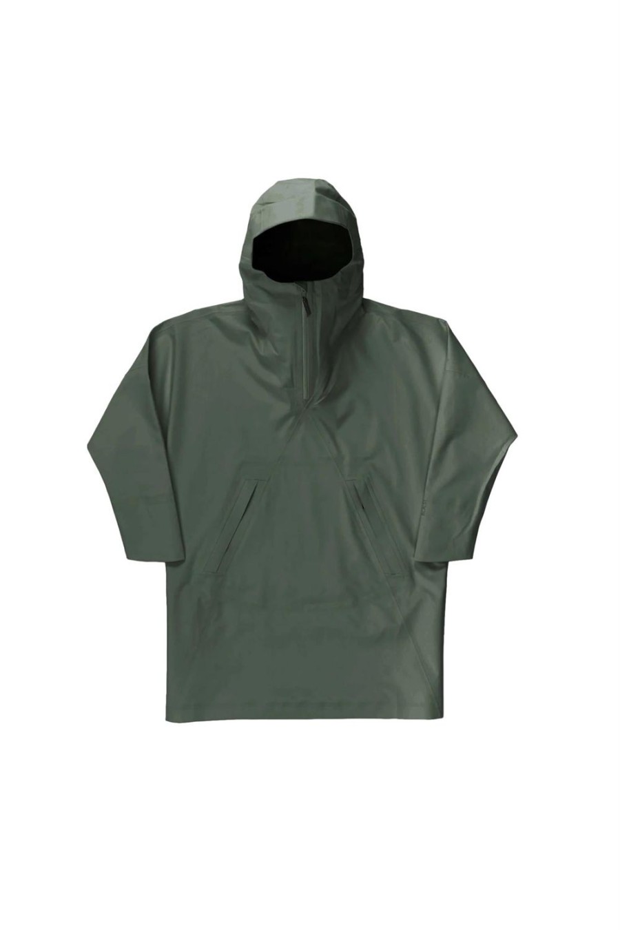 Dame Blæst | Blaest Aalesund Poncho Dusty Green Jakke Oliven