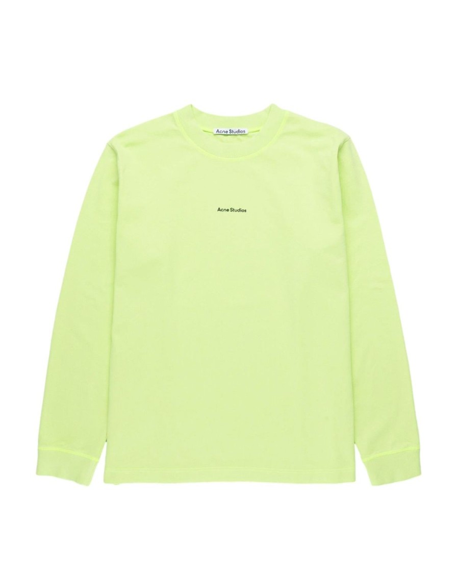 Herre Acne | Acne Logo Long Sleeve T-Shirt Genser- Limegronn