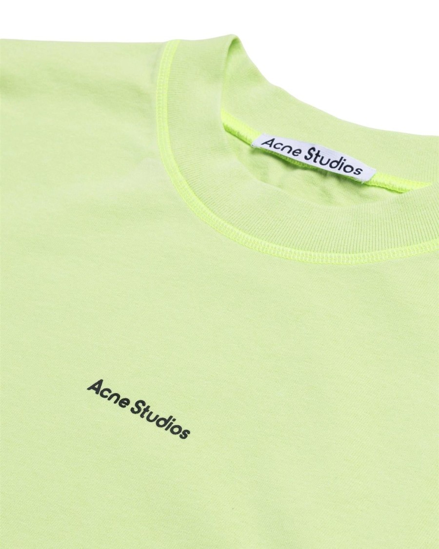 Herre Acne | Acne Logo Long Sleeve T-Shirt Genser- Limegronn