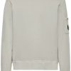 Herre CP Company | Cp Company Sweatshirts Crew Neck Genser Lysegra