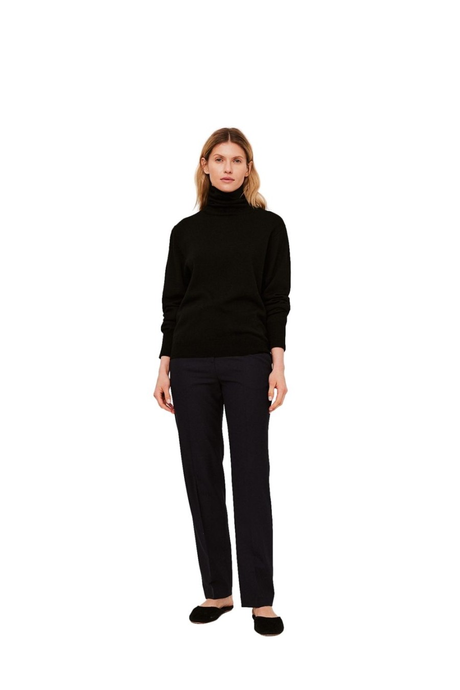 Dame Julie Josephine | Julie Josephine Light Merino Classic Polo Genser Sort