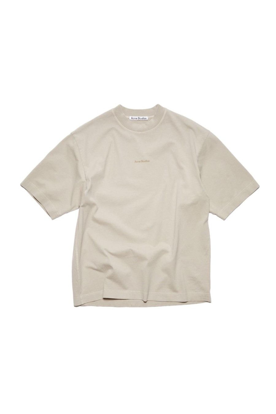 Herre Acne | Acne Logo T-Shirt Oyster Grey T-Shirt Lys Brun