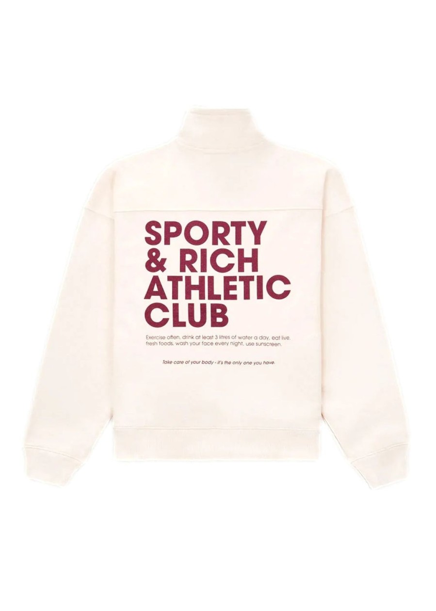 Dame Sporty u0026 Rich | Sporty & Rich Exercise Often Quarter Zip Genser- Kremfarget