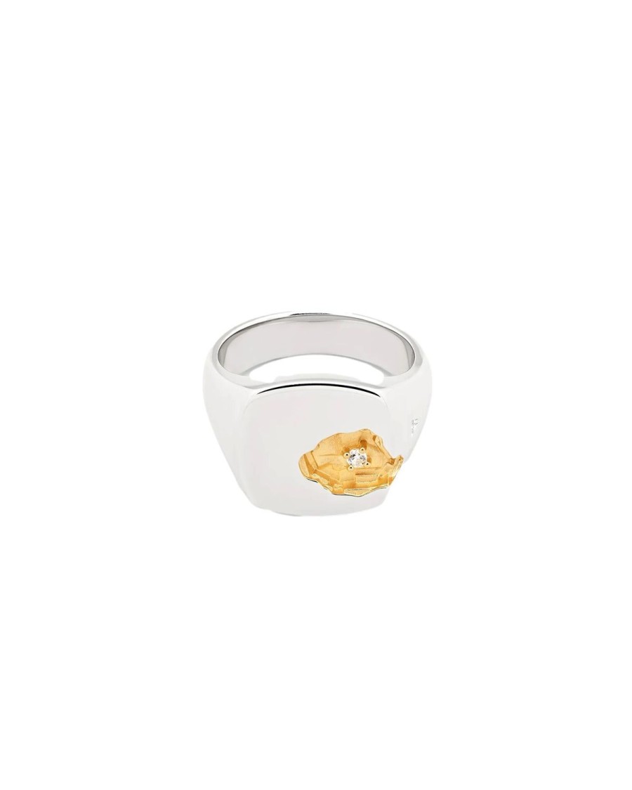 Smykker Tom Wood Jewellery | Tom Wood Jewellery Mined Ring Large Diamond Ring Solv