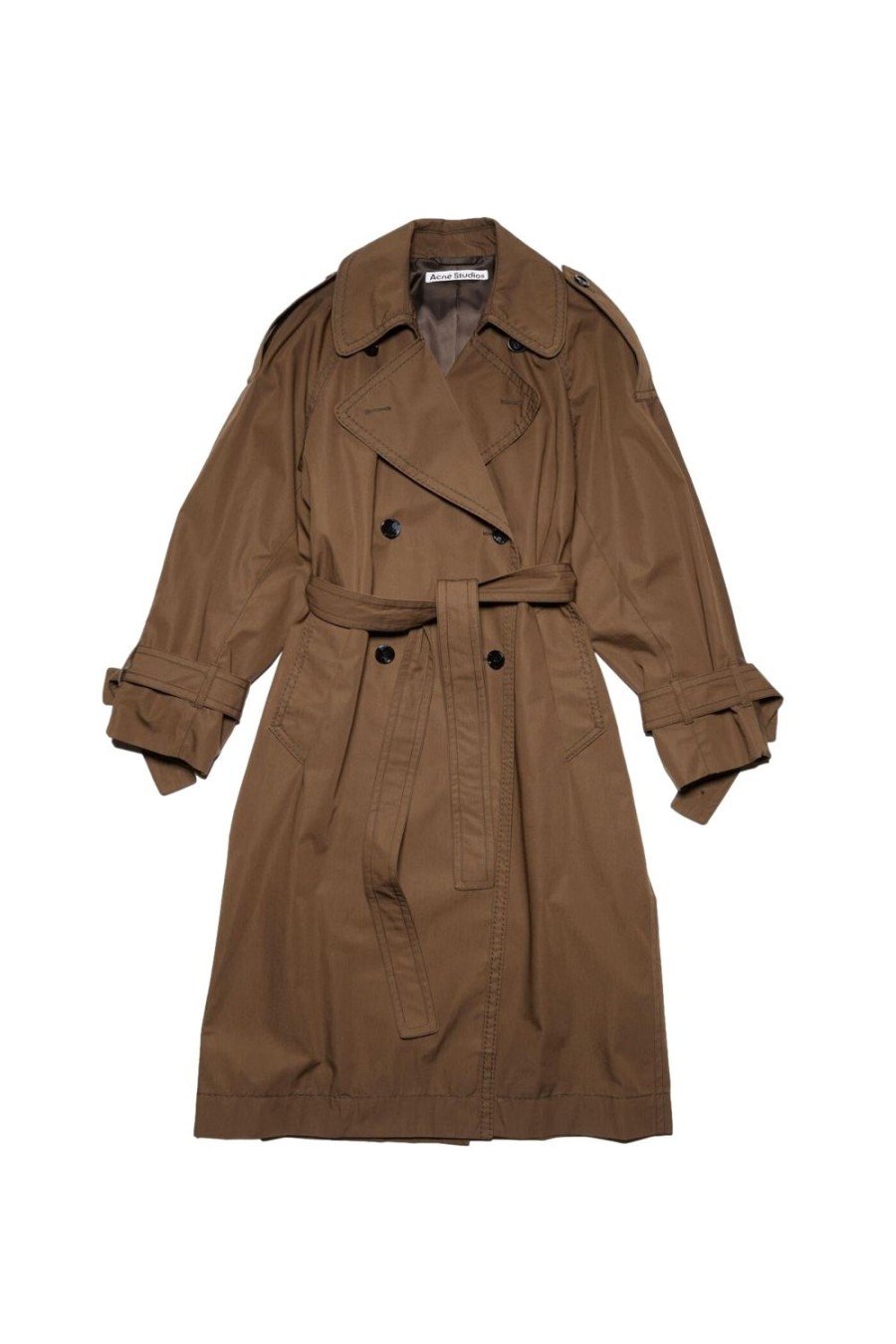 Dame Acne | Acne Double Breasted Trench Coat Jakke Morkebrun