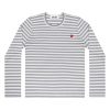 Herre Comme des Garcons Play | Comme Des Garcons Play Ls Men'S Striped Grey/W Genser- Gra