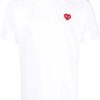 Herre Comme des Garcons Play | Comme Des Garcons Play Mens T-Shirt Short Sleeve Knit T-Shirt Hvit