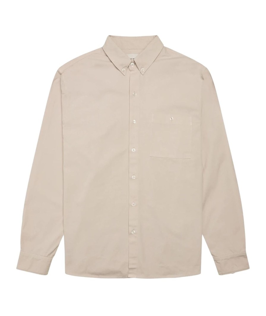 Herre Garment Project | Garment Project Heavy Twill Shirt Skjorte Off-White