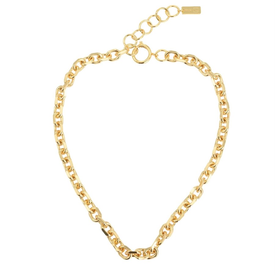 Smykker Emilia by Bon Dep | Emilia By Bon Dep Emilia Angeled Chain Necklace 40Cm Smykke