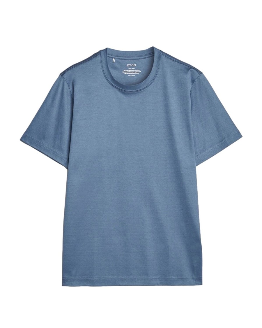 Herre Eton | Eton Filo Di Scozia T-Shirt T-Shirt Lysebla