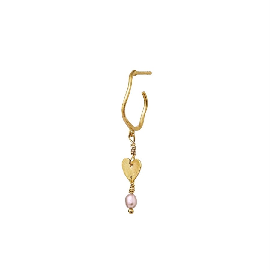 Smykker Maanesten | Maanesten Heart Single Earring Oredobber Gull