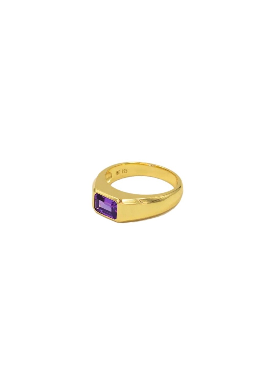 Smykker Who Is She | Who Is She Gem Ring Gold Ring Lilla