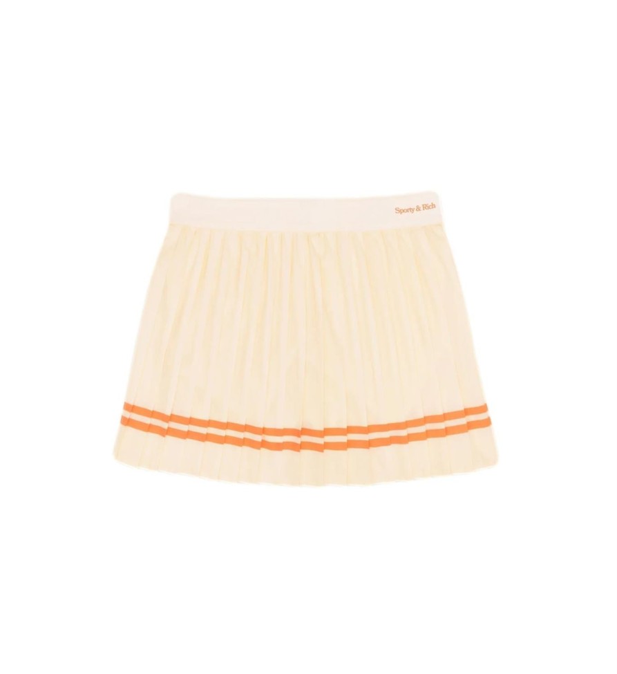 Dame Sporty u0026 Rich | Sporty & Rich New Serif Pleated Skirt Skjort Gul