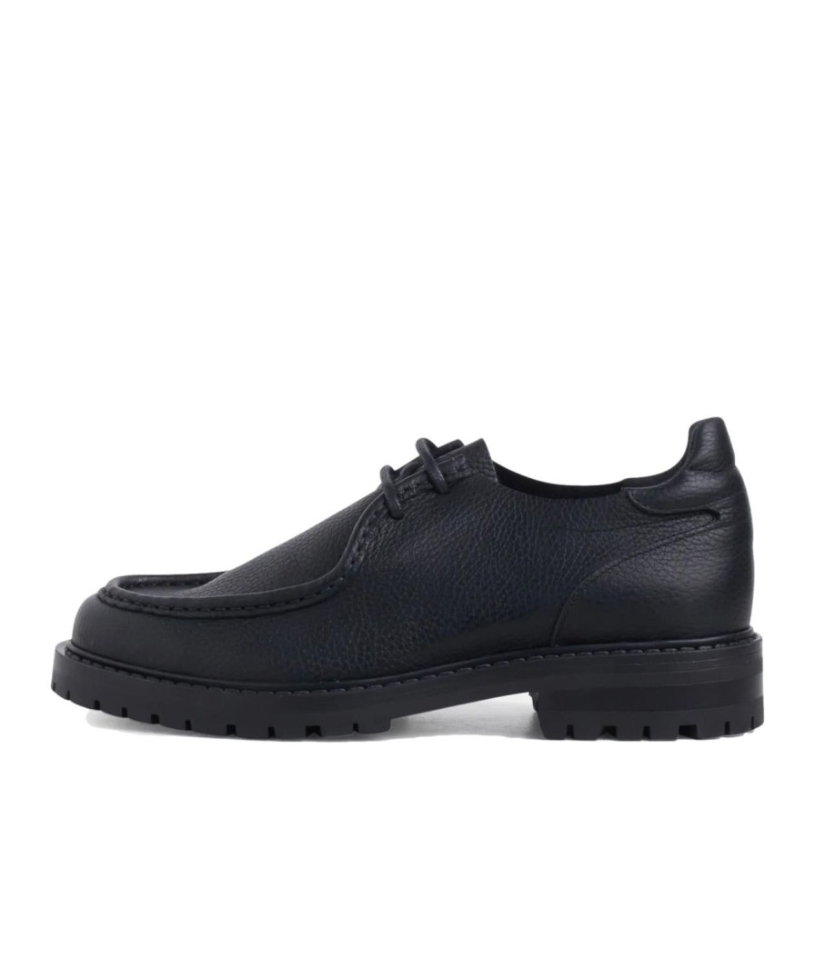 Herre Garment Project | Garment Project Jaz Low Top - Black Tumbled Leather Sko Sort