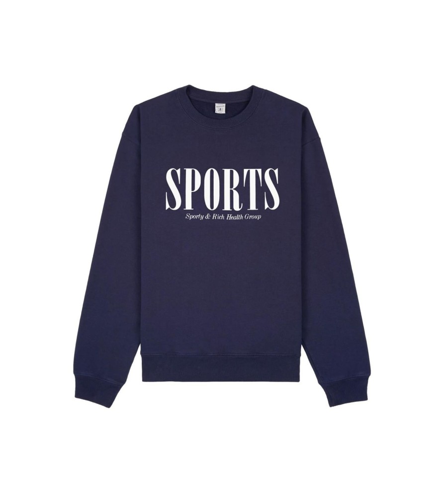 Dame Sporty u0026 Rich | Sporty & Rich Sports Crewneck Genser Morkebla