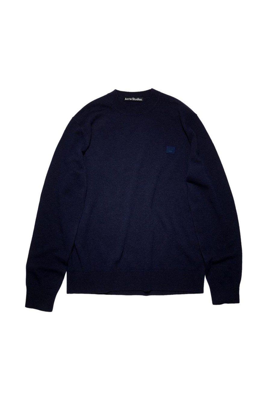 Herre Acne | Acne Face Knit Crew Neck Genser. Marine