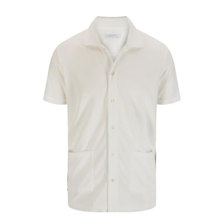 Herre Cermino | Cermino Resort Terry Polo Short Sleeve T-Shirt Hvit