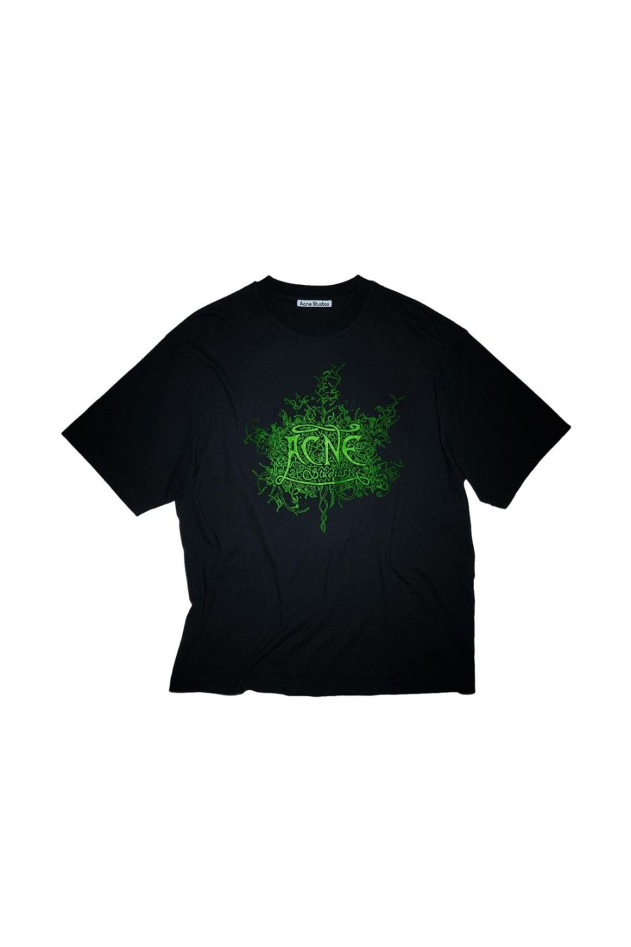 Herre Acne | Acne Glow In The Dark Logo T-Shirt T-Shirt Sort