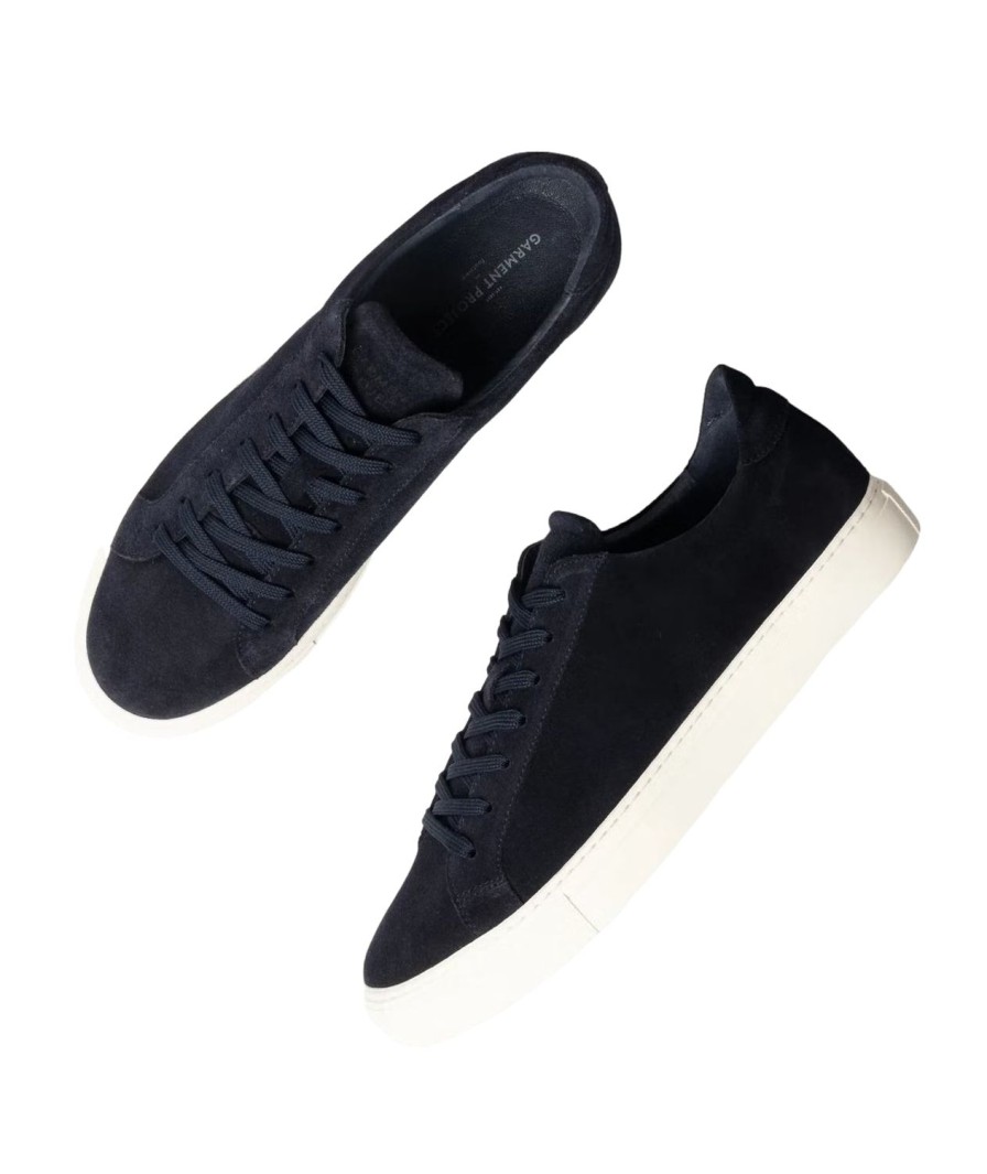 Herre Garment Project | Garment Project Premium Low Navy Suede Sko Marine