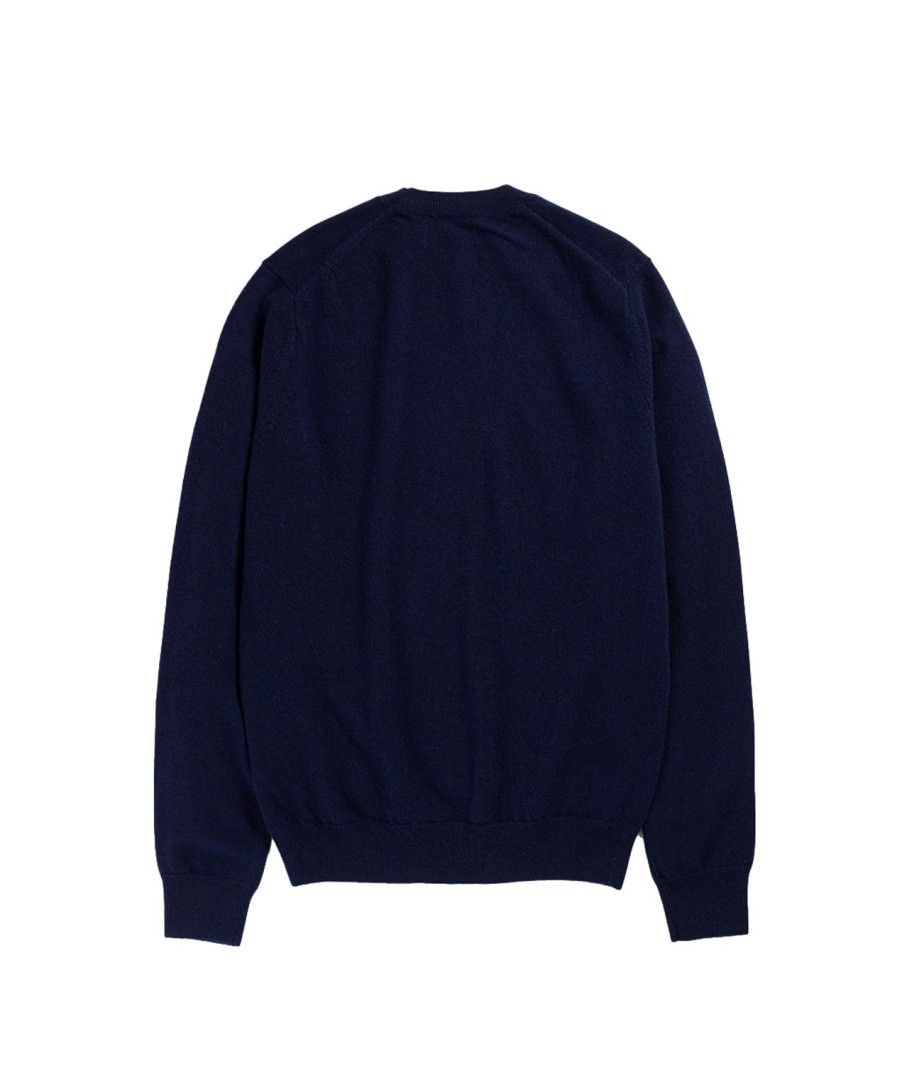 Herre Comme des Garcons Play | Comme Des Garcons Play Mens Knit Pullover Genser. Navy