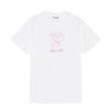 Dame Ganni | Ganni Pink Bunny Relaxed T-Shirt T-Shirt Hvit Og Rosa