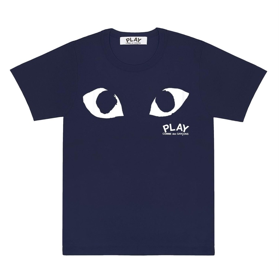 Herre Comme des Garcons Play | Comme Des Garcons Play T-Shirt Men'S Big Eyes T-Shirt Navy