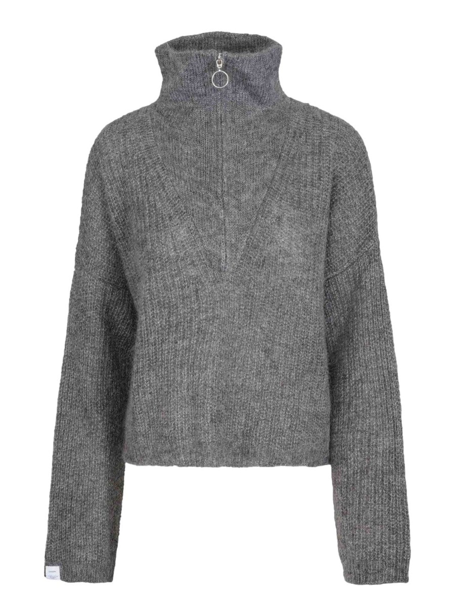 Dame Untold Stories | Untold Stories Florie Zip Knit Sweater Genser Gra