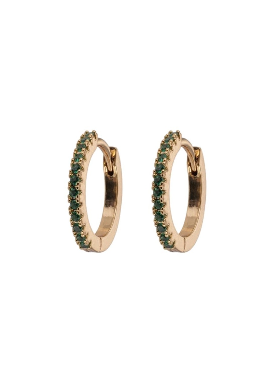 Smykker Emilia by Bon Dep | Emilia By Bon Dep Medium Hoops Green Oredobber Gull