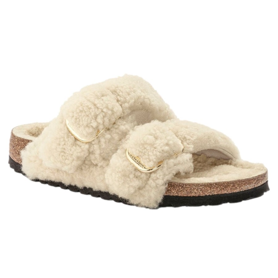 Dame Birkenstock | Birkenstock Arizona Big Buckle Teddy Eggshell Sko Off-White