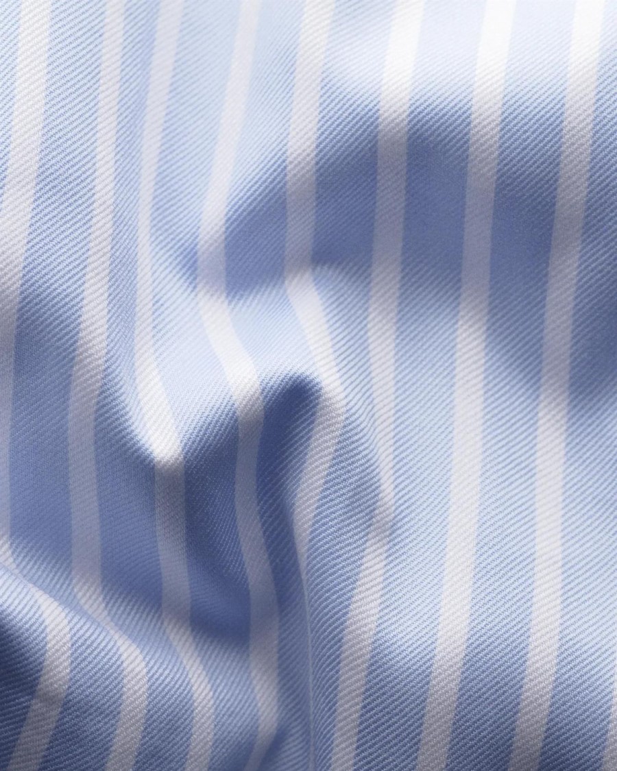 Herre Eton | Eton Light Blue Bengal Stripe Signature Twill Shirt Skjorte Lysebla Striper