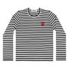 Dame Comme des Garcons Play | Comme Des Garcons Play Ladies Ls Striped B/W Genser- Sort